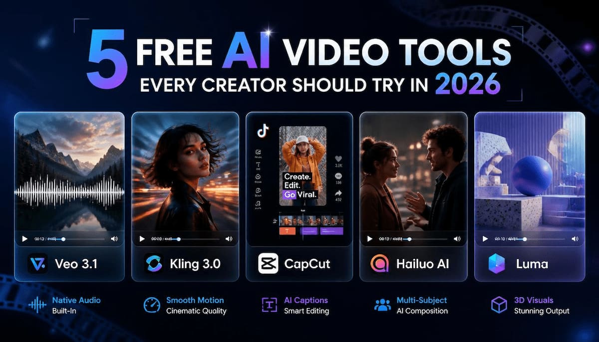 5 Best Free AI Video Tools in 2026 (Tested & Reviewed)